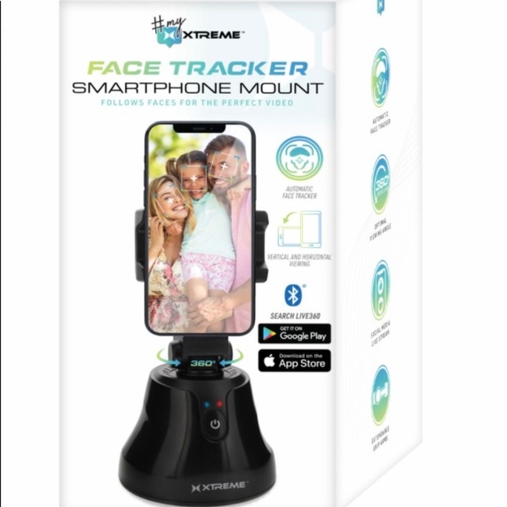 Face Tracker Smartphone Mount, 360-Degree Rotation For Video
